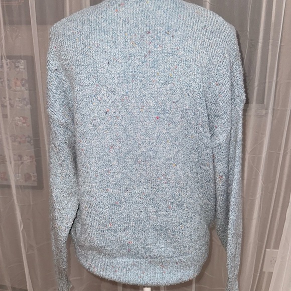 Zara Light Blue Speckled Turtleneck Sweater - Picture 2 of 3